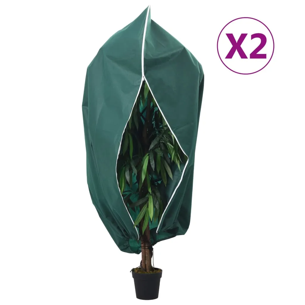 Plant Fleece Covers with Zip 2 pcs 70 g/m² 3.93x3.5 m