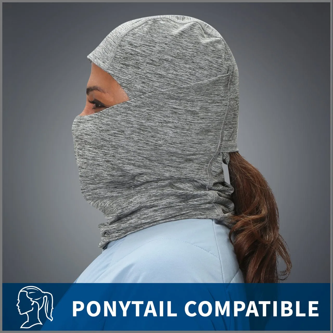 Ponytail Balaclava: Grey