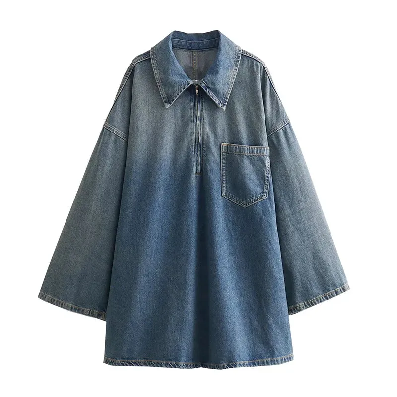 Pre Order:  Oversize Loose Denim Short Dress