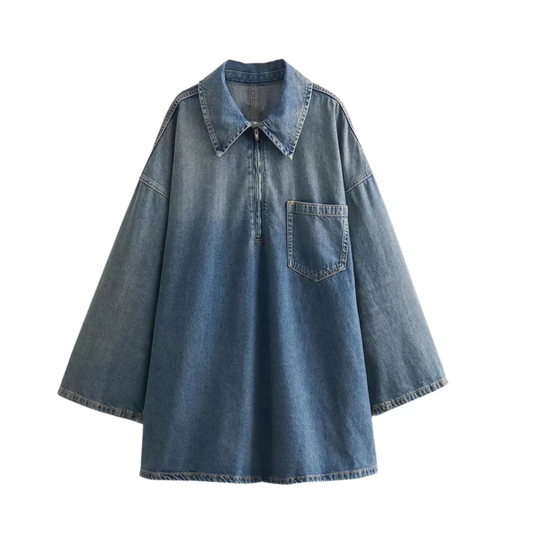 Pre Order:  Oversize Loose Denim Short Dress