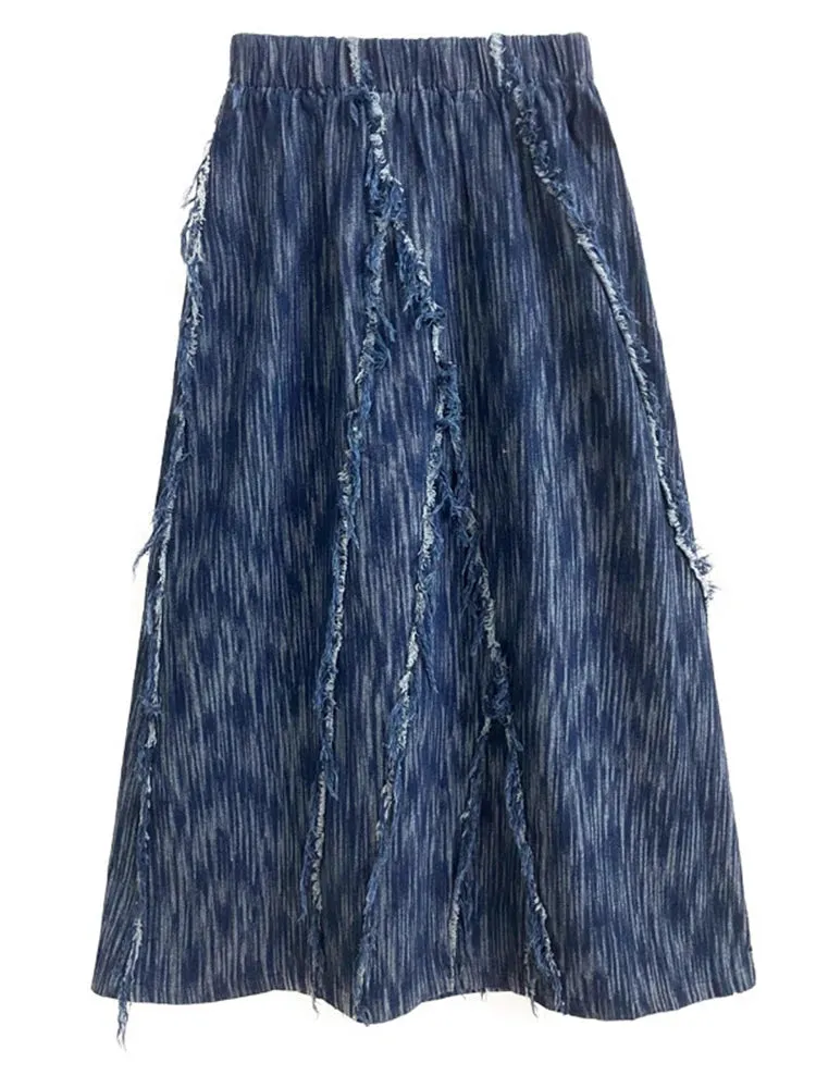 Pre Order:  Retro Denim A-Line Skirt