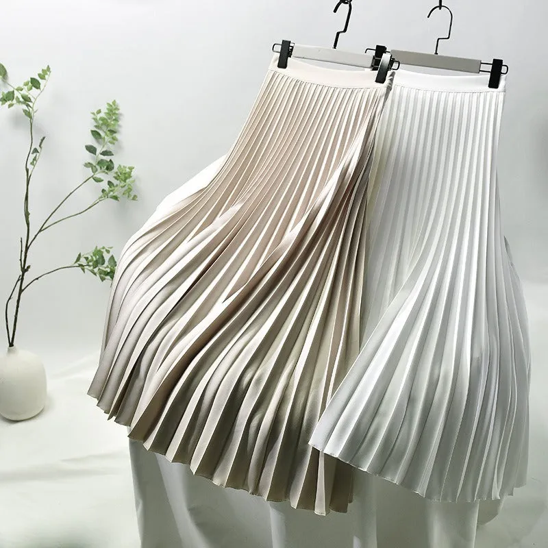 Pre Order:  Solid Pleated A-Line Skirt