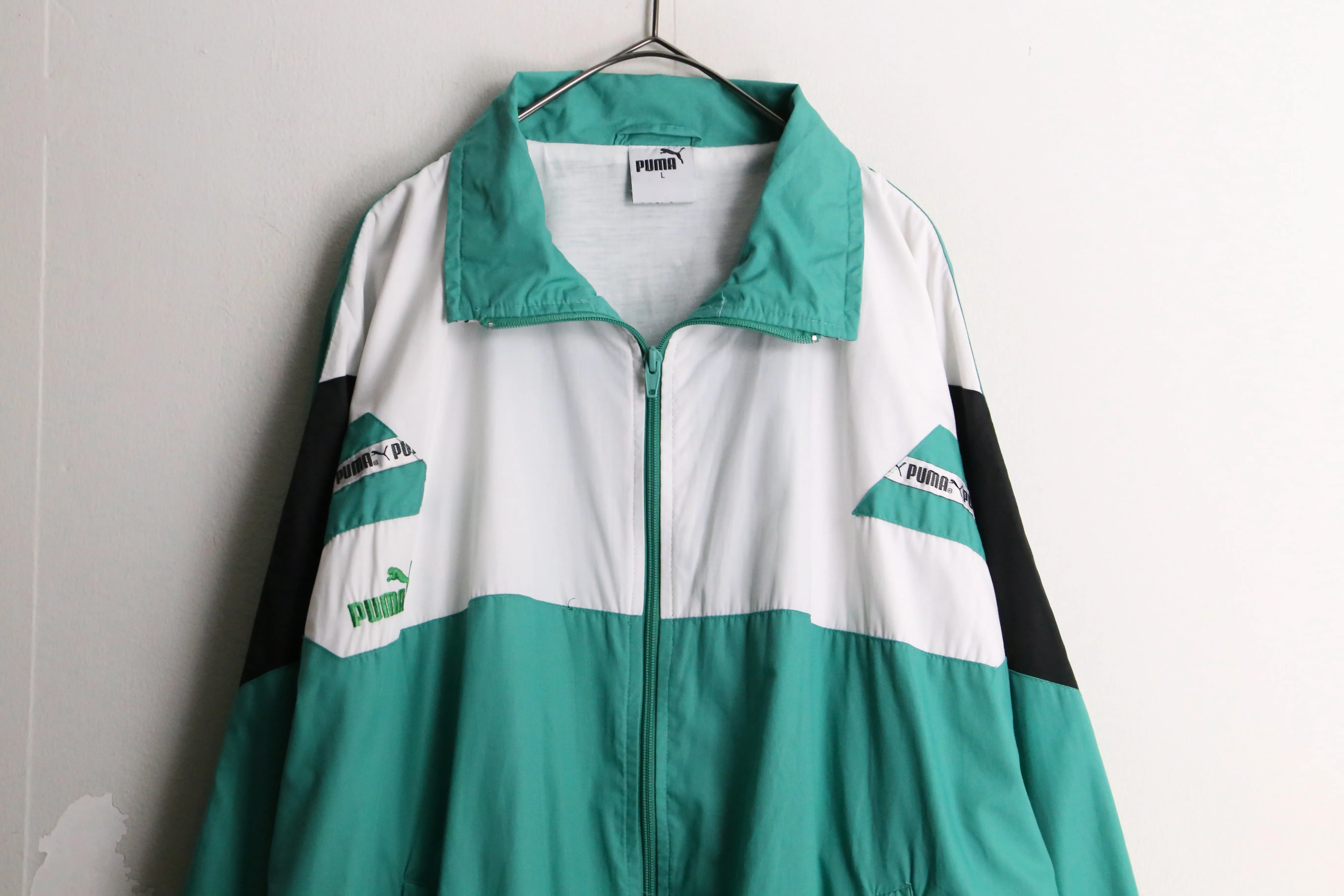 “PUMA” green nylon track jacket