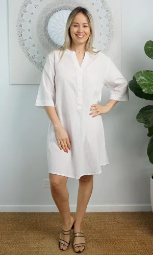 Rayon Dress Laguna Plain White