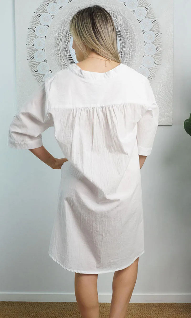 Rayon Dress Laguna Plain White