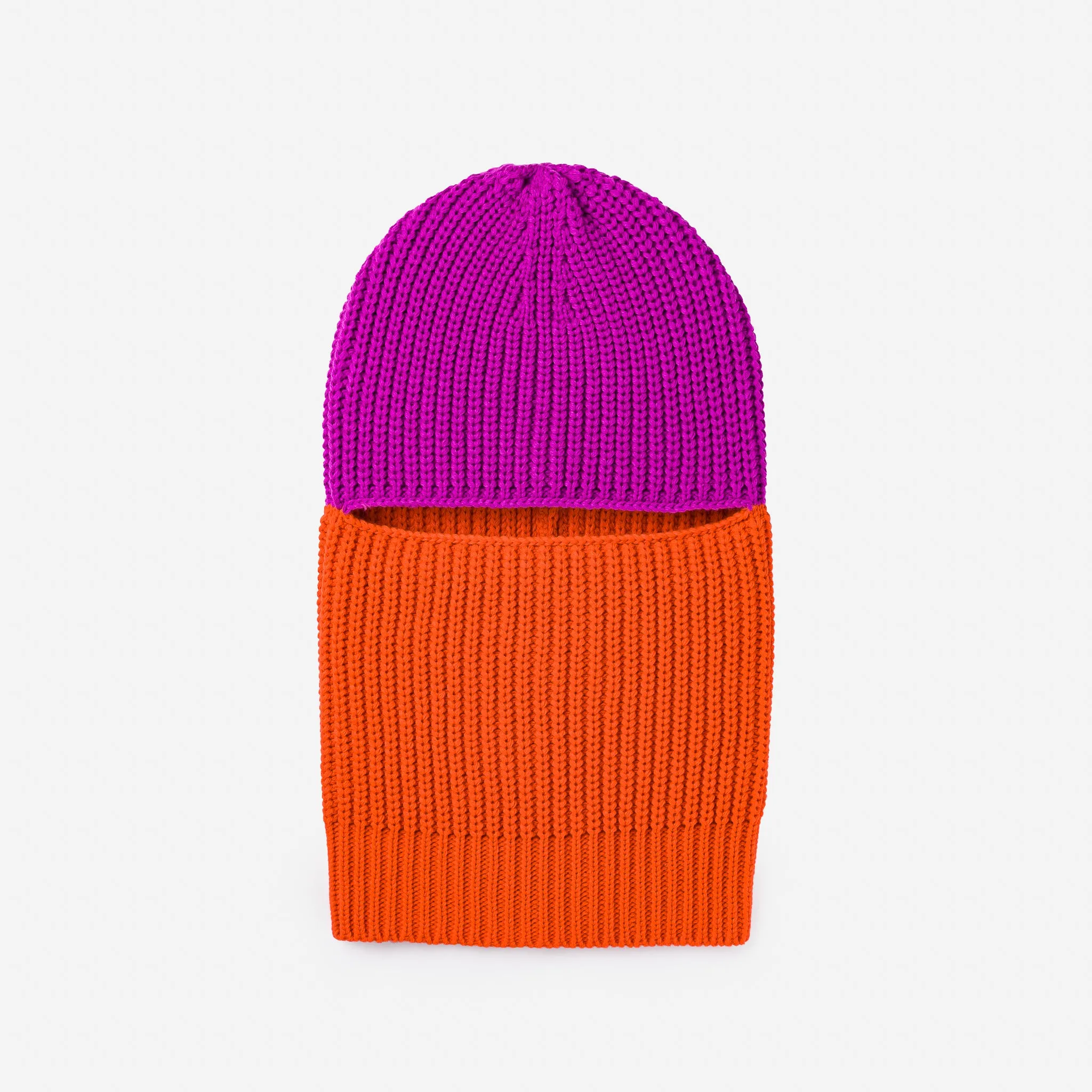 Ribbed Colorblock Balaclava