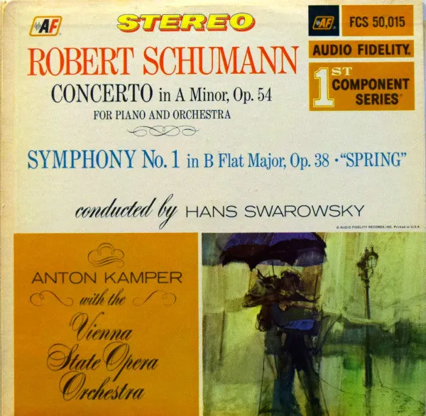 Robert Schumann, Orchester Der Wiener Staatsoper, Anton Kamper -  Concerto In A Minor, Op. 54 For Piano And Orchestra, Symphony No. 1 In B Flat Major, Op. 38 "Spring" (LP, Album) (VG )