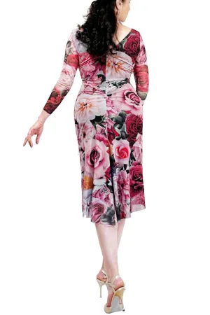 rose garden NINA mesh tango dress with sleeves