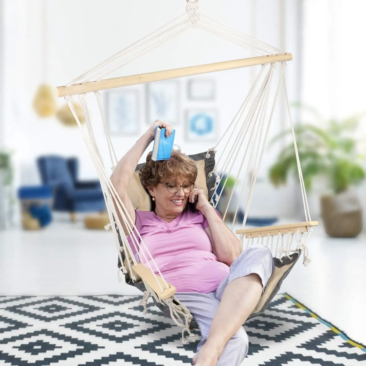 Royal Hanging Rope Hammock Chair - E EVERKING