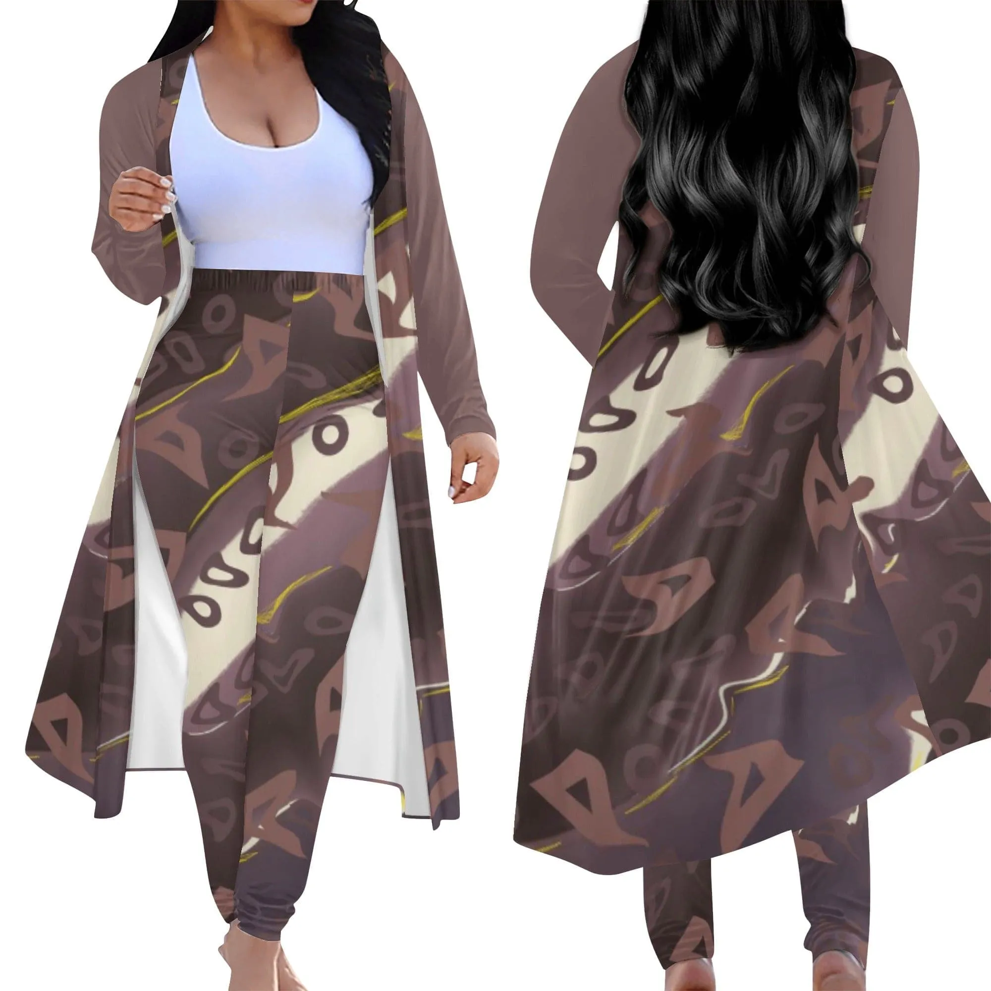 Runaway Women's Long Sleeve Cardigan and Leggings 2pcs