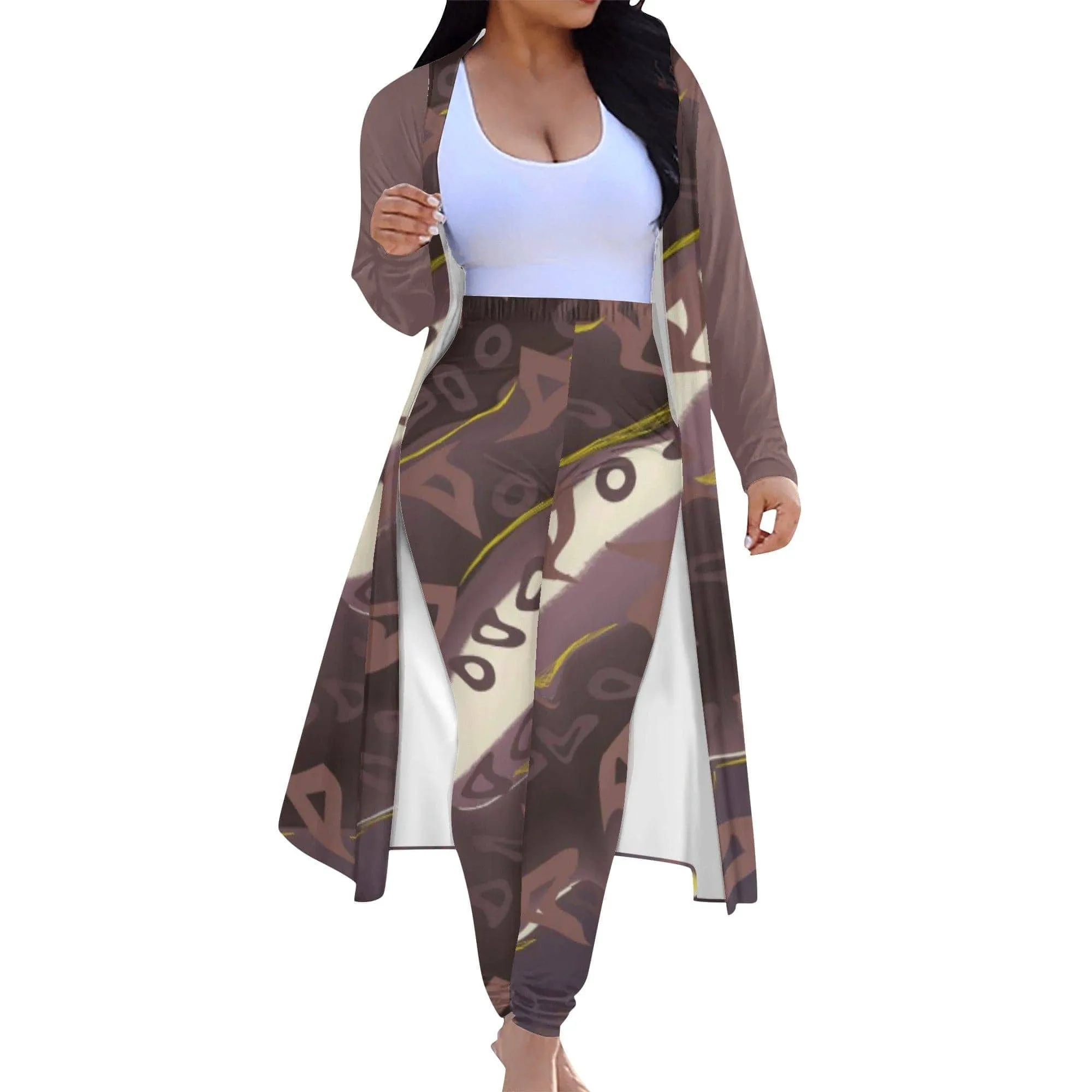 Runaway Women's Long Sleeve Cardigan and Leggings 2pcs