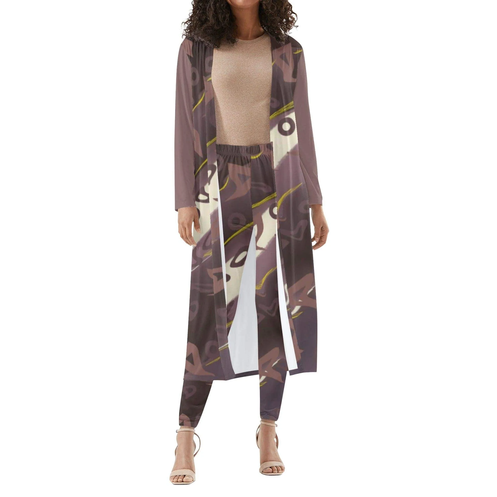 Runaway Women's Long Sleeve Cardigan and Leggings 2pcs