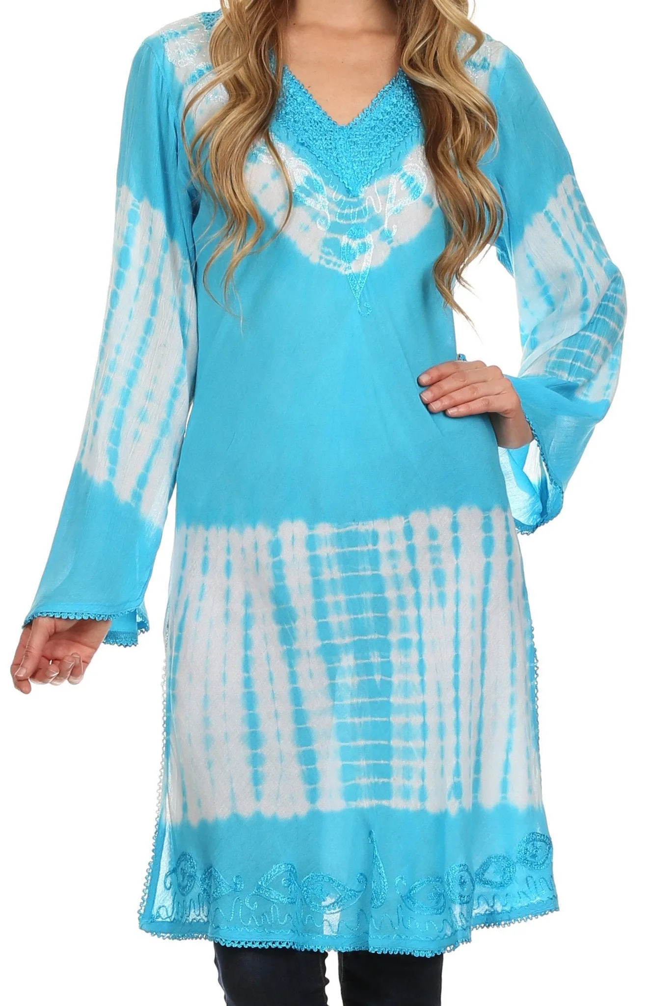 Sakkas Aaheli Tie-Dye Tunic Top / Blouse / Cover Up