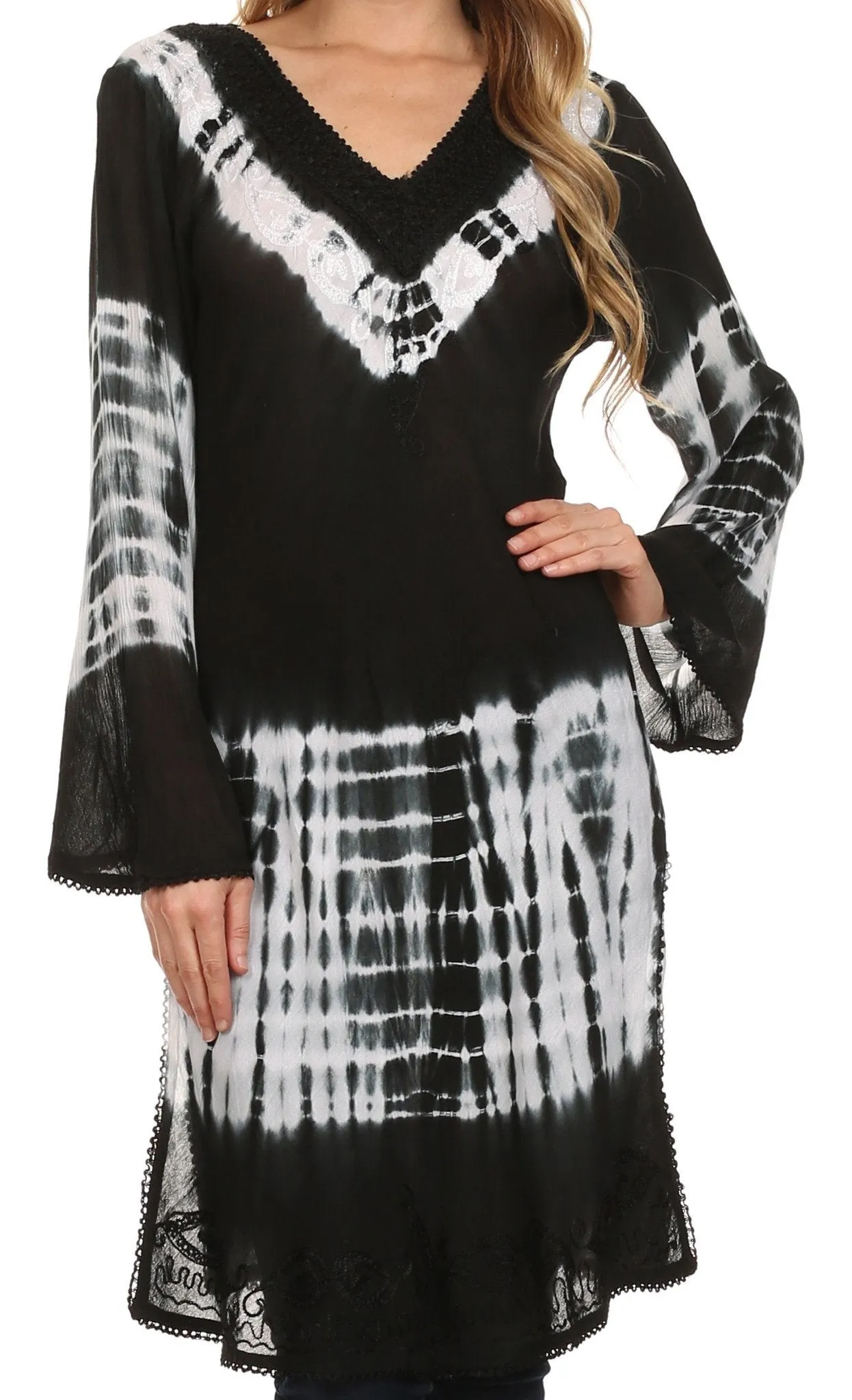 Sakkas Aaheli Tie-Dye Tunic Top / Blouse / Cover Up