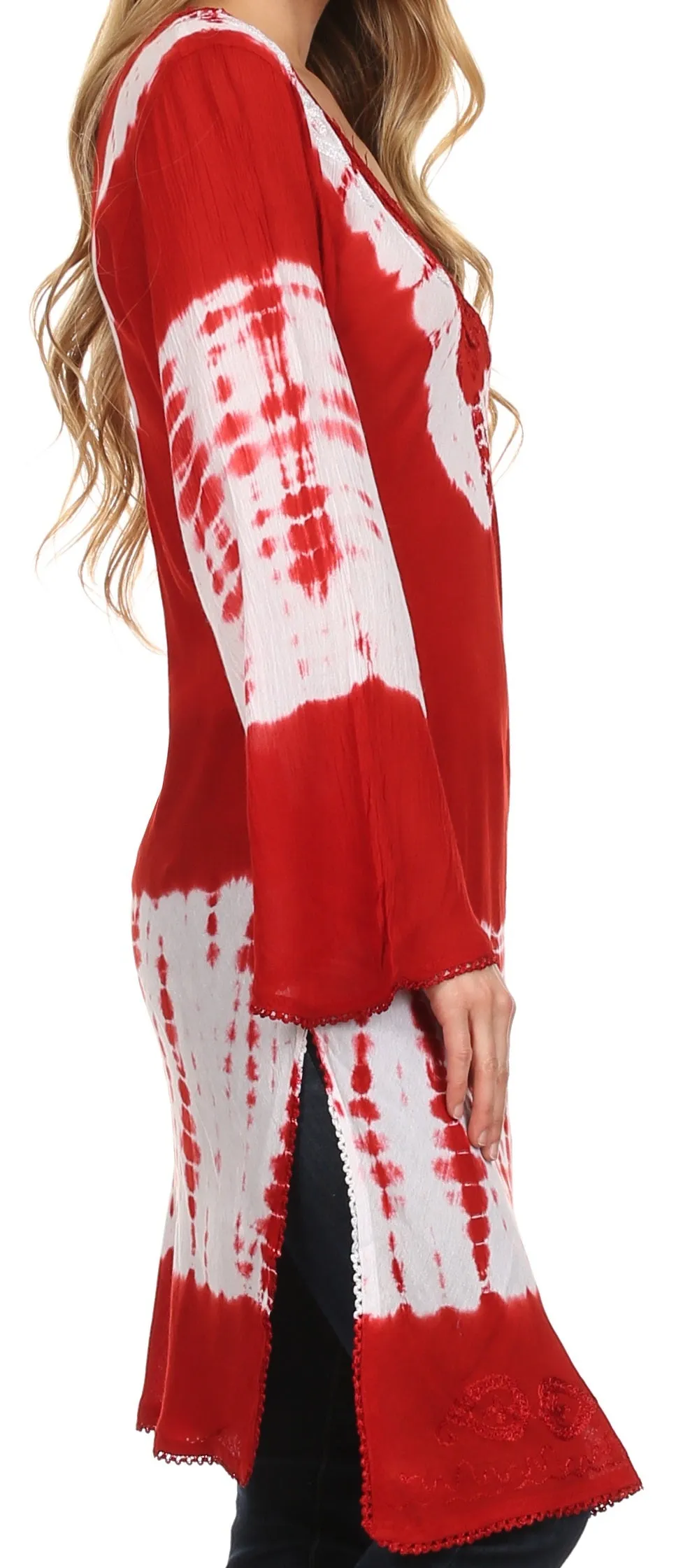 Sakkas Aaheli Tie-Dye Tunic Top / Blouse / Cover Up