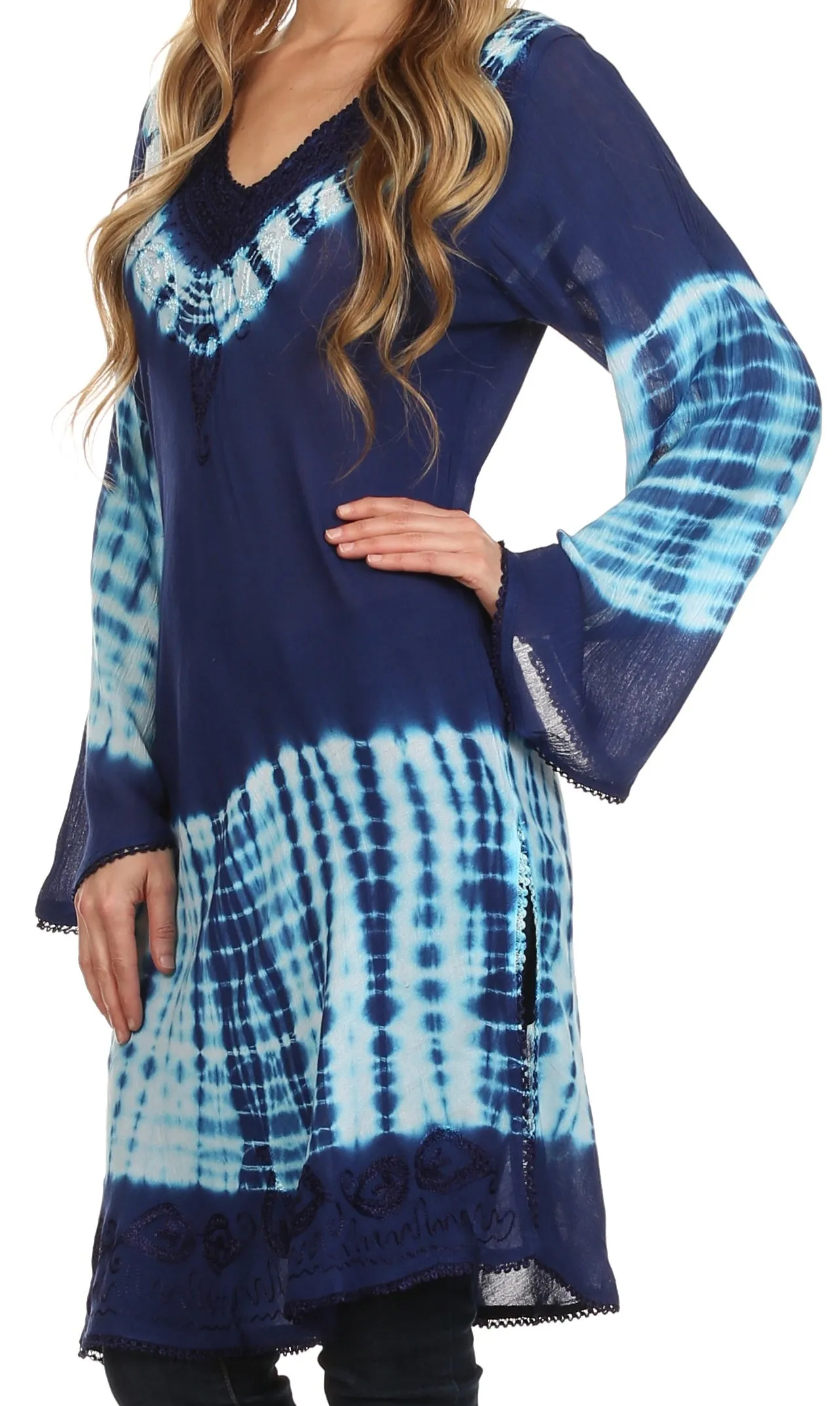 Sakkas Aaheli Tie-Dye Tunic Top / Blouse / Cover Up