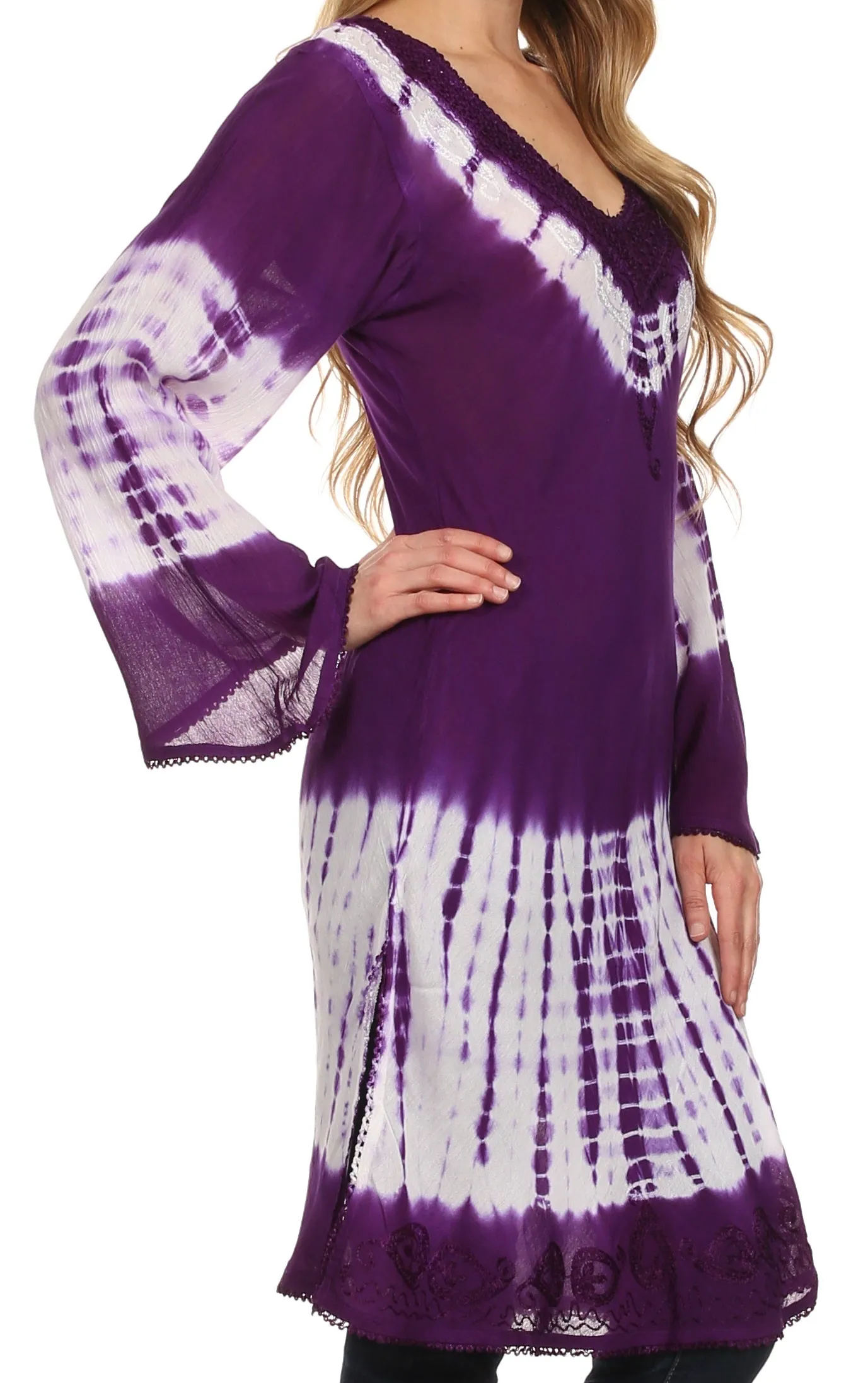 Sakkas Aaheli Tie-Dye Tunic Top / Blouse / Cover Up