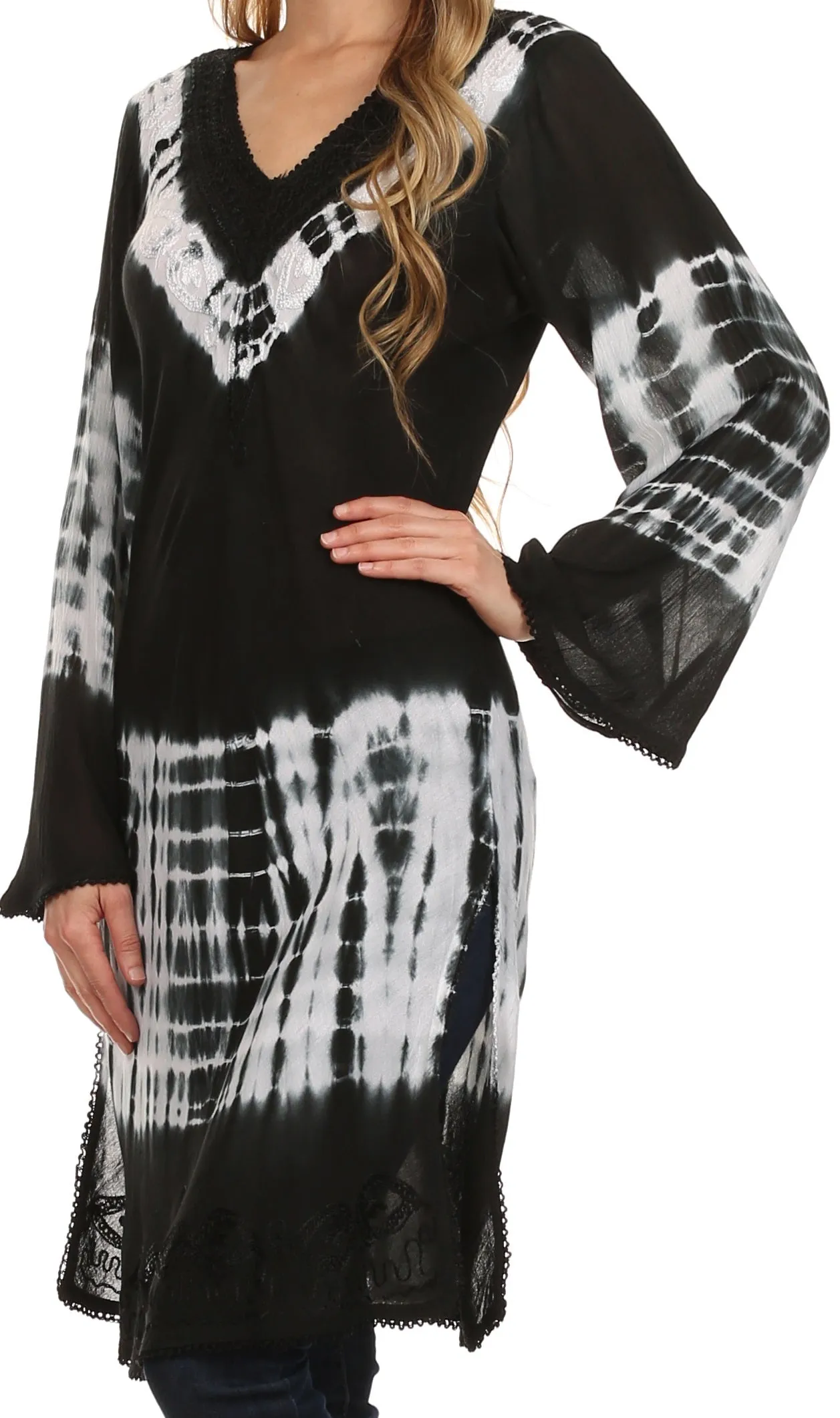 Sakkas Aaheli Tie-Dye Tunic Top / Blouse / Cover Up