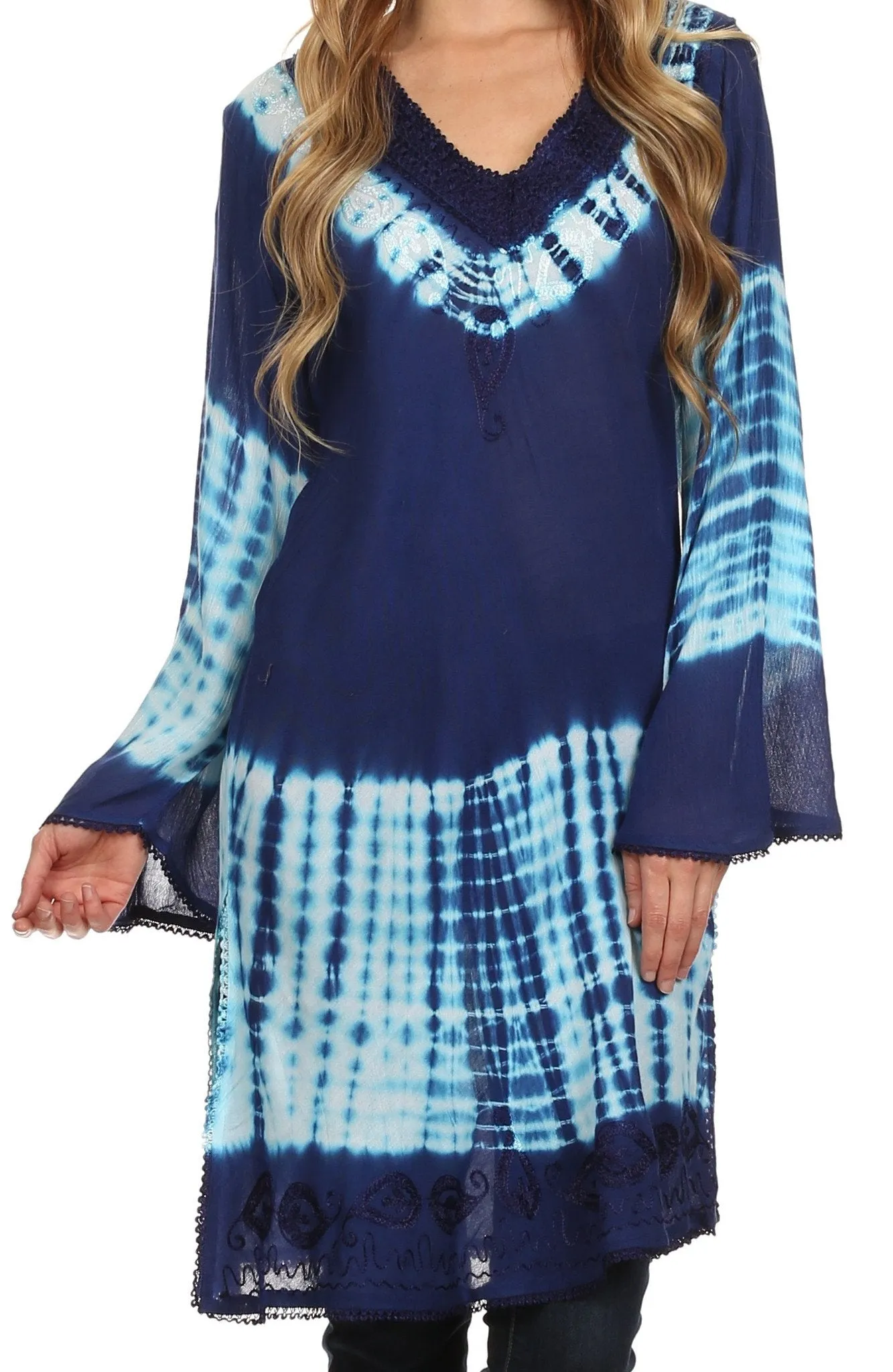 Sakkas Aaheli Tie-Dye Tunic Top / Blouse / Cover Up