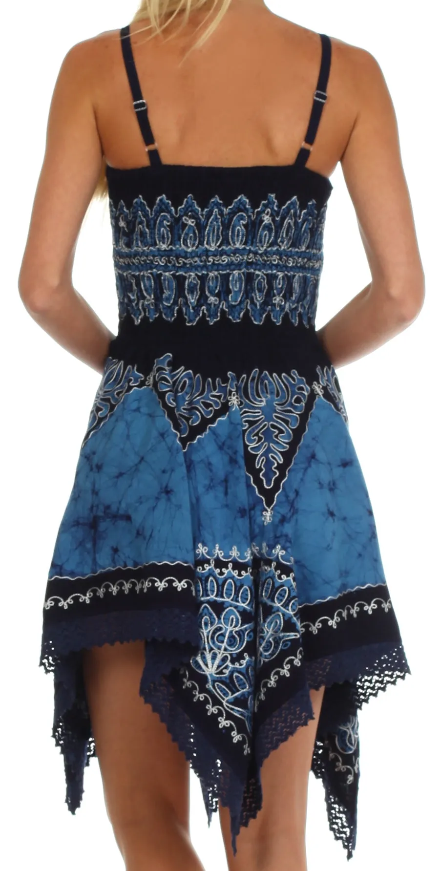 Sakkas Batik Handkerchief Hem Tunic Short Dress