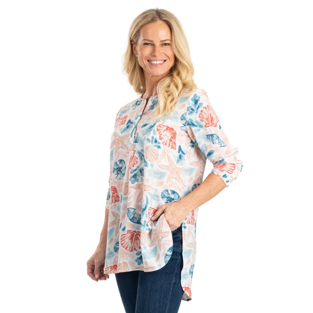 Seaside Print High-Low Tunic