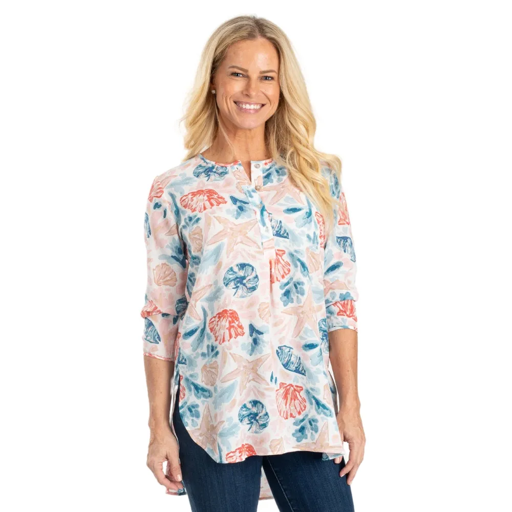 Seaside Print High-Low Tunic