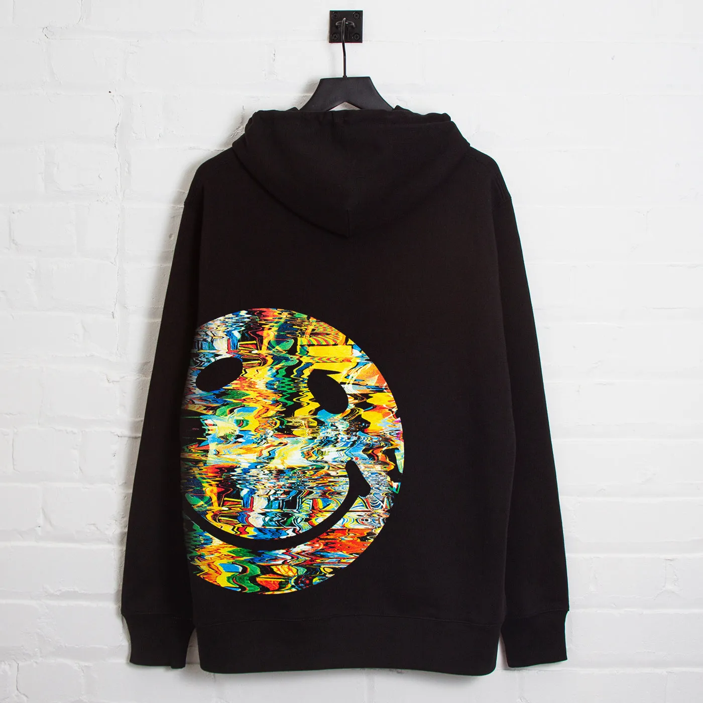 Side Smiley Colour Blast - Pullover Hood - Black