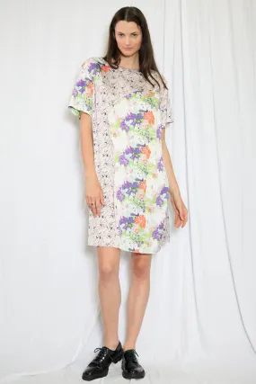 Silk Printed Lavender Floral Tunic Dress