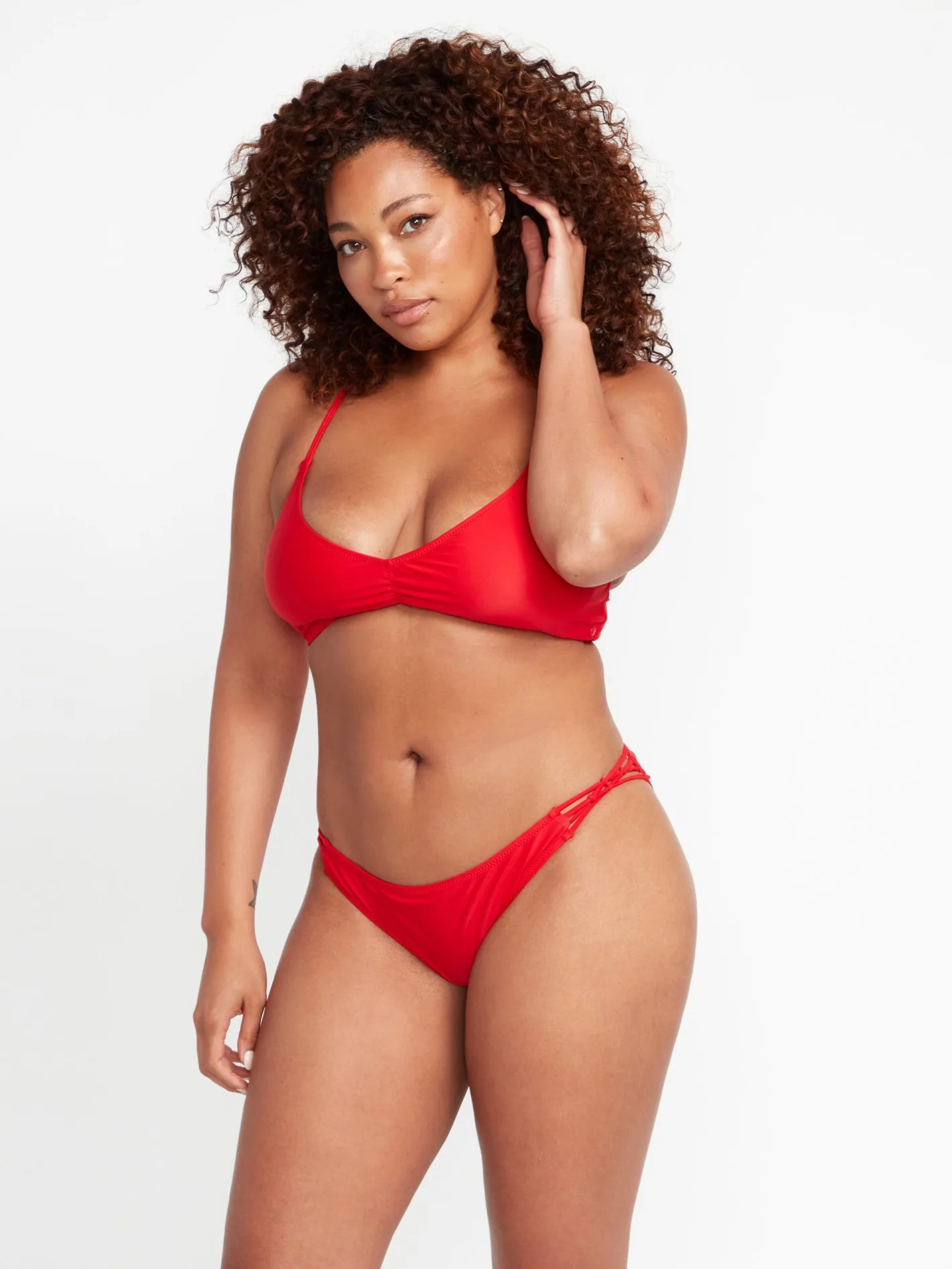 Simply Solid V-Neck Bikini Top - Candy Apple