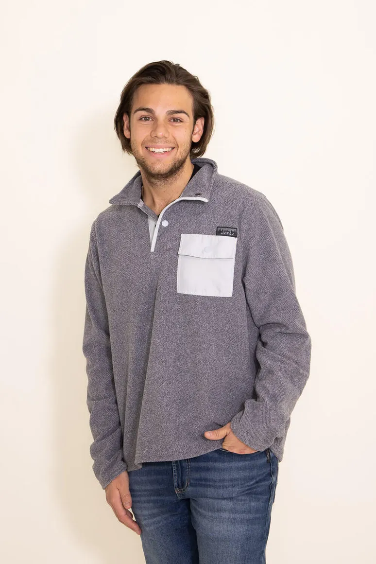 Simply southern Mens gray snap pullover