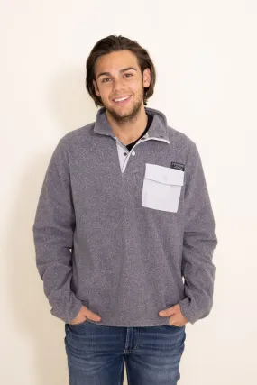 Simply southern Mens gray snap pullover