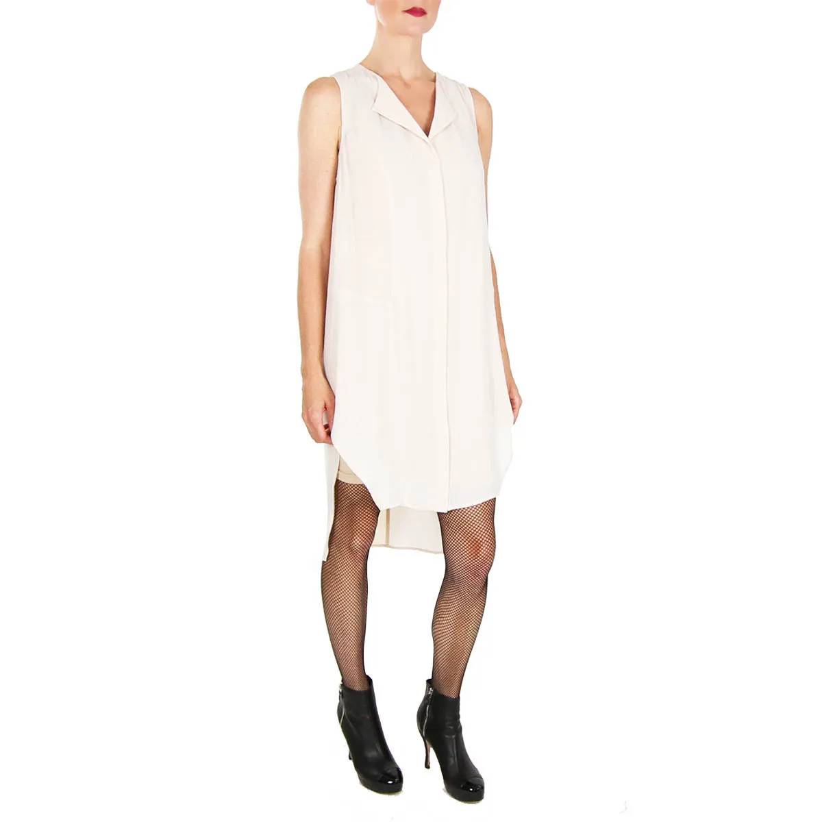 Sleeveless Button Front Shirtdress