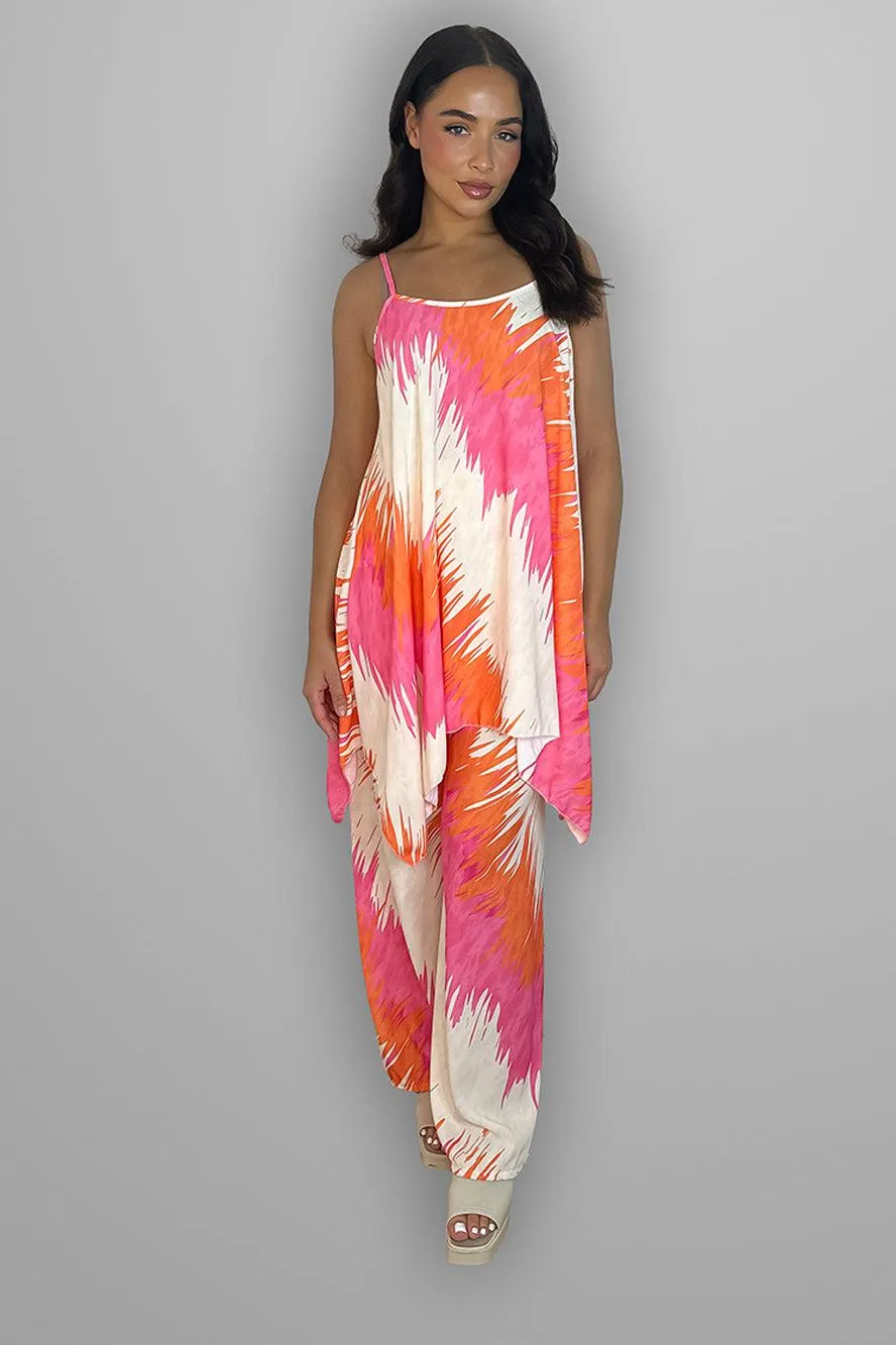 Slinky Abstract Print Tunic And Trousers Set