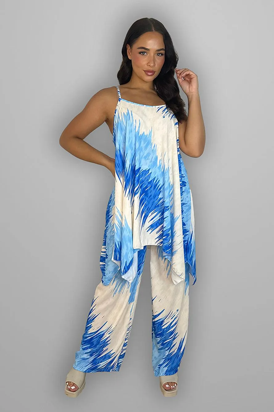 Slinky Abstract Print Tunic And Trousers Set