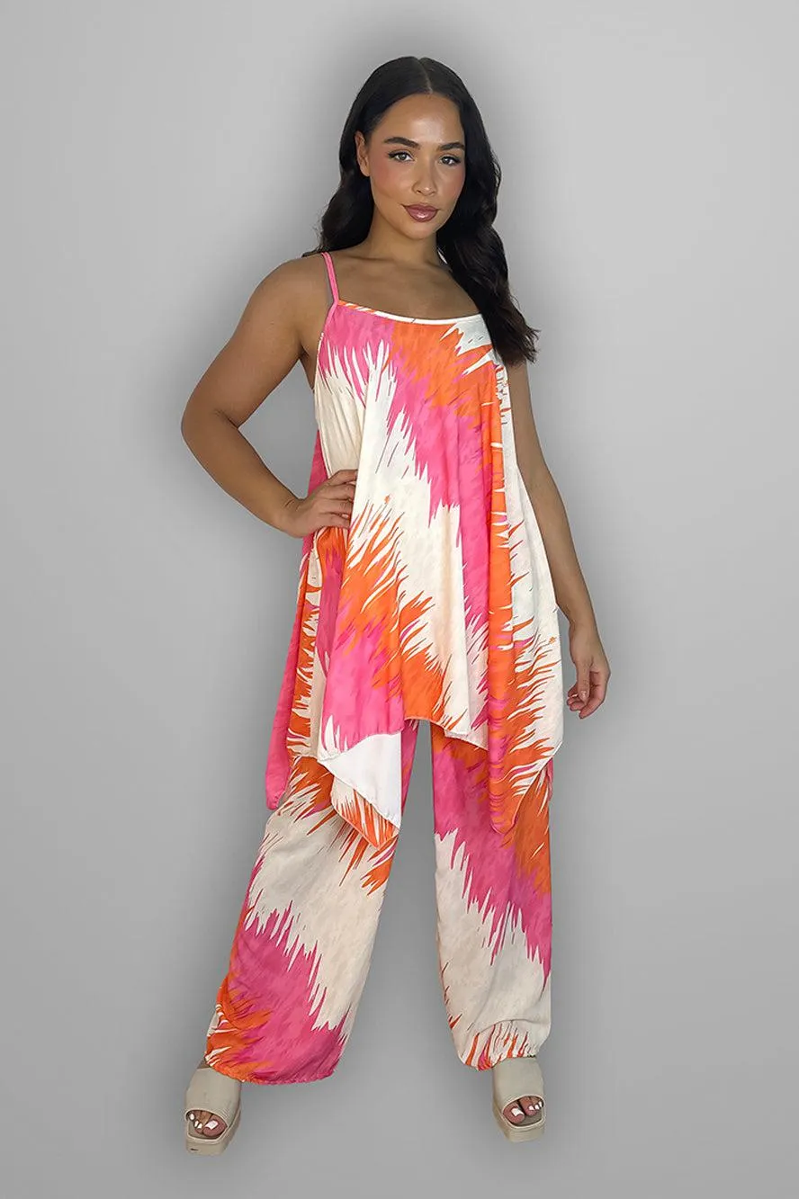 Slinky Abstract Print Tunic And Trousers Set