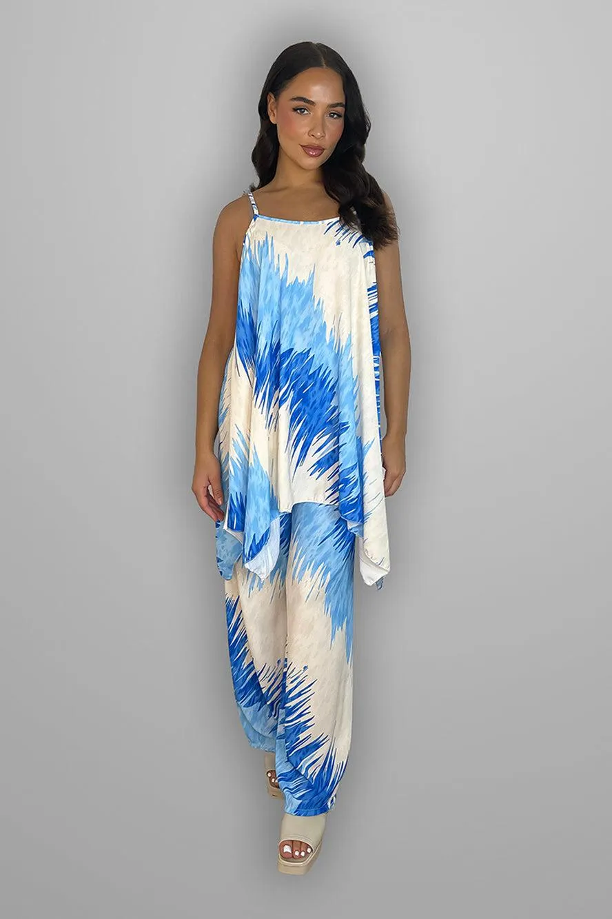 Slinky Abstract Print Tunic And Trousers Set