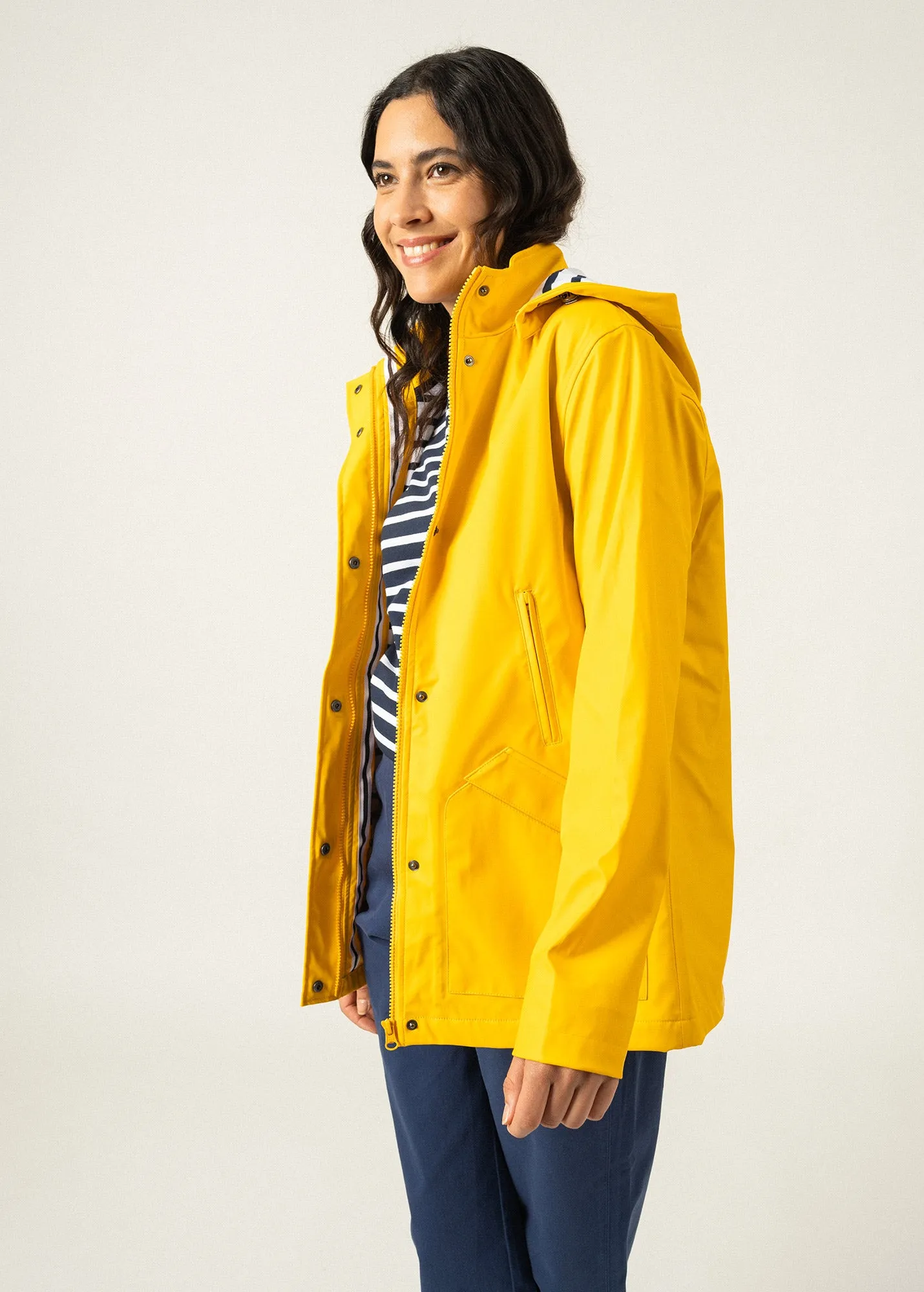 Ste Morgane parka - waterproof, striped jersey lining (JAUNE)