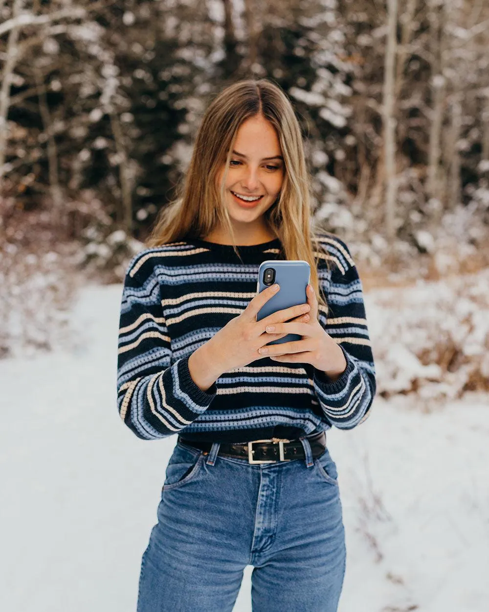 Steel Blue on Nude | Ultra-Protective Bold Case