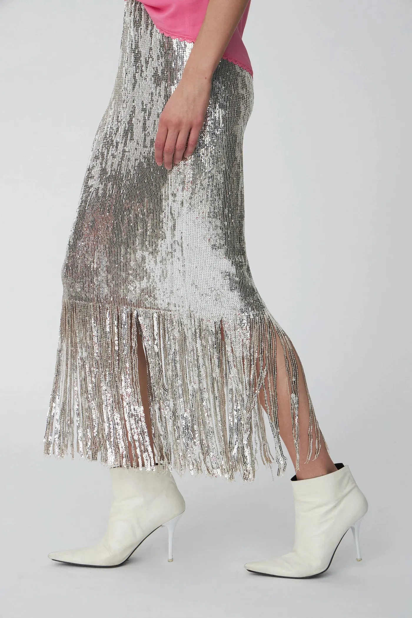 Stella Nova Sequin Fringed Skirt