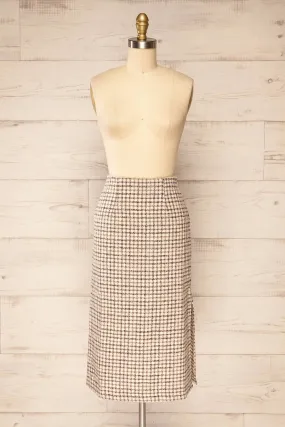 Stevenson | Midi Tweed Pencil Skirt w/ Slit