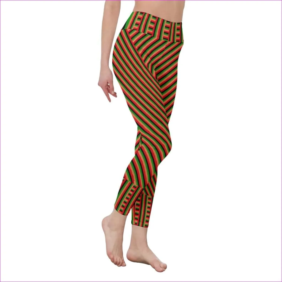 Striped Galore Women's High Waist Leggings | Side Stitch Closure