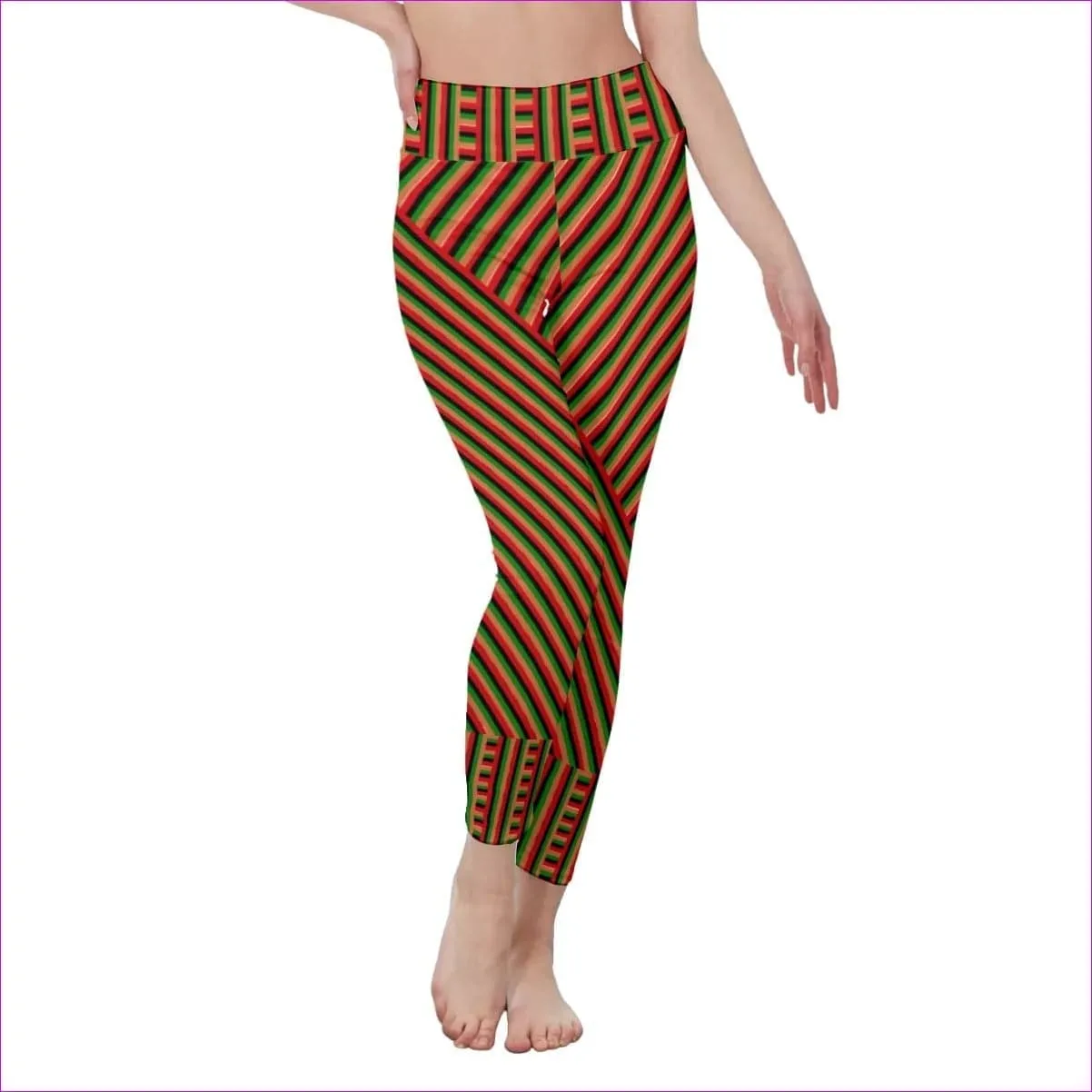 Striped Galore Women's High Waist Leggings | Side Stitch Closure