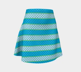 Striped Polkadot Flare Skirt