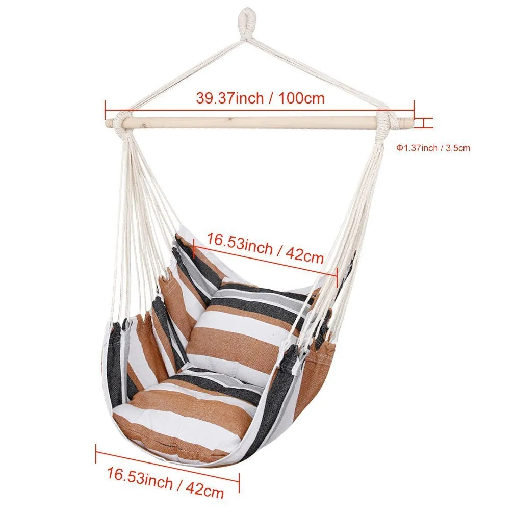 Stripy Rope Hammock Chair - E EVERKING