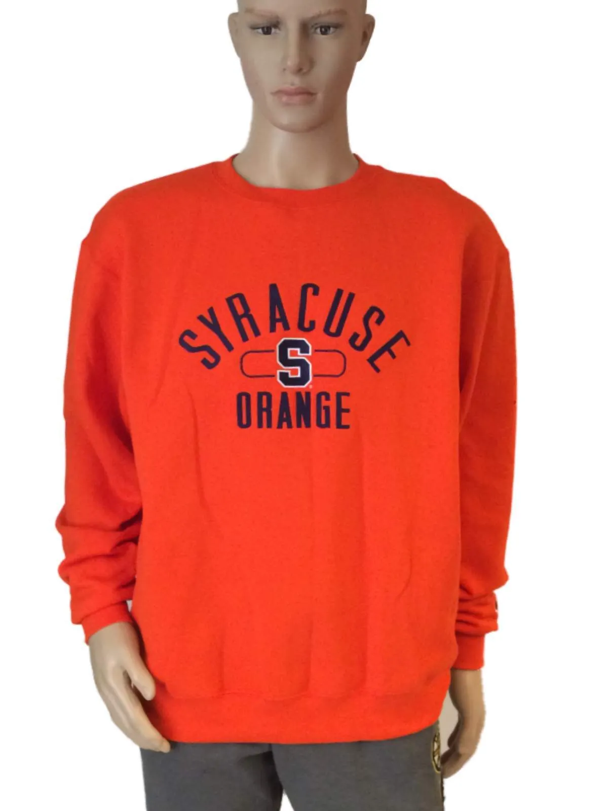 Syracuse Orange Champion Powerblend Orange Pullover Crew Neck Sweatshirt (L)