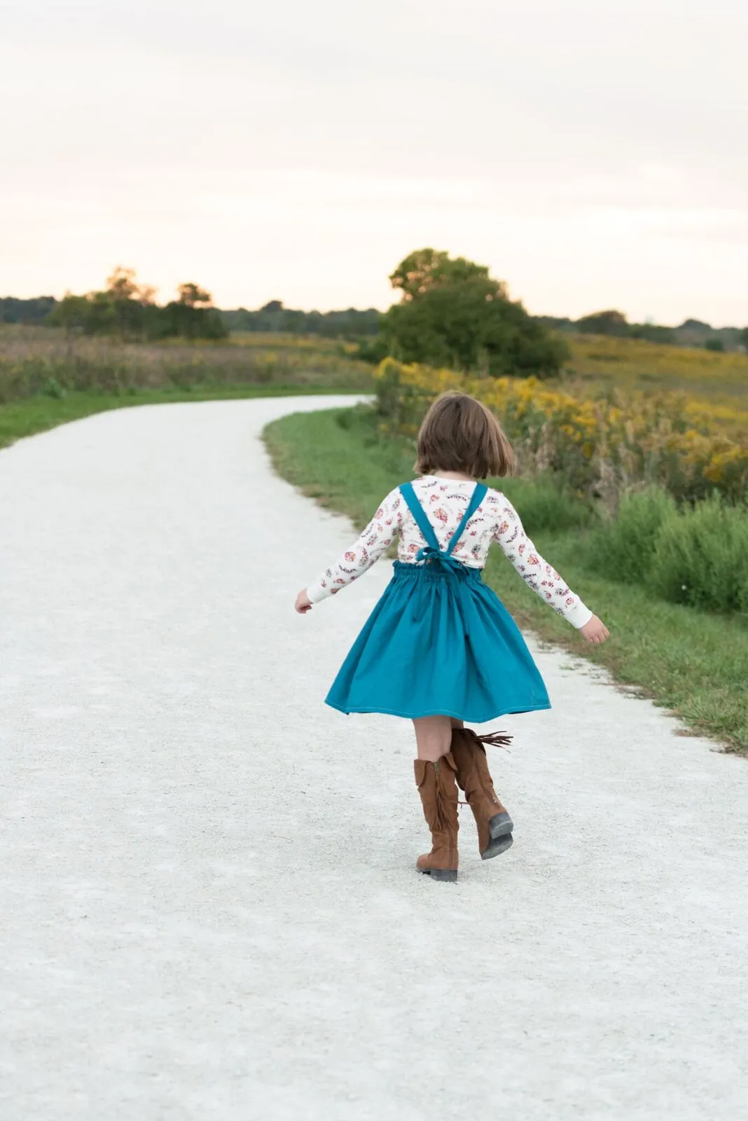 Teal Suspender Skirt