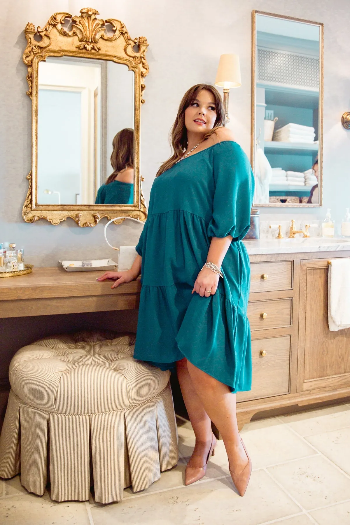 Teal Tiers Dress