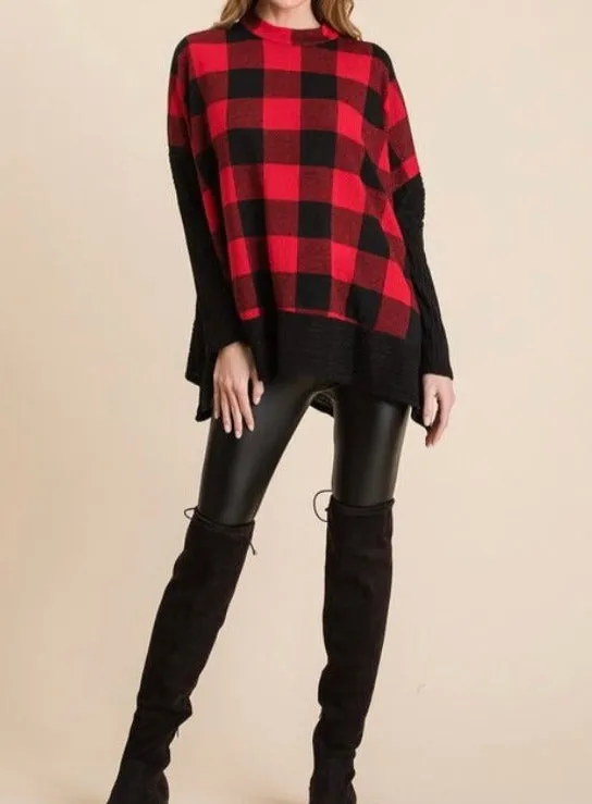 The checker-printed A-line top