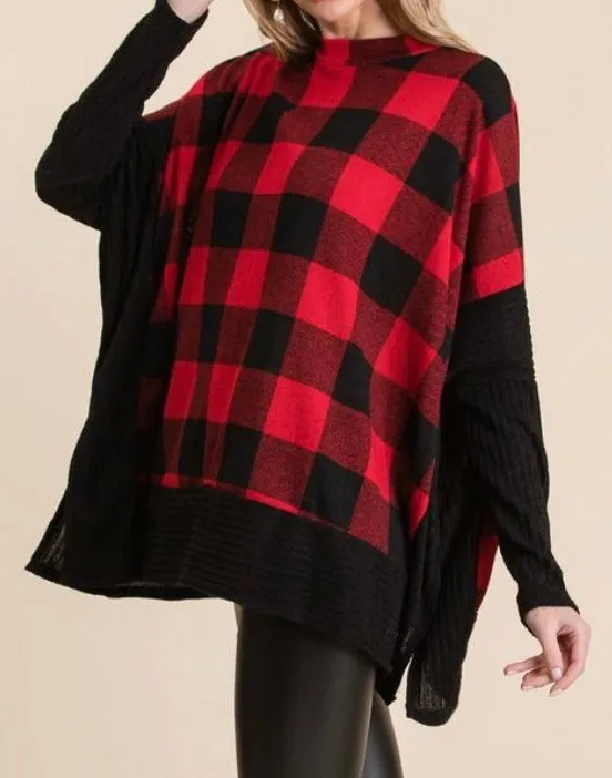 The checker-printed A-line top