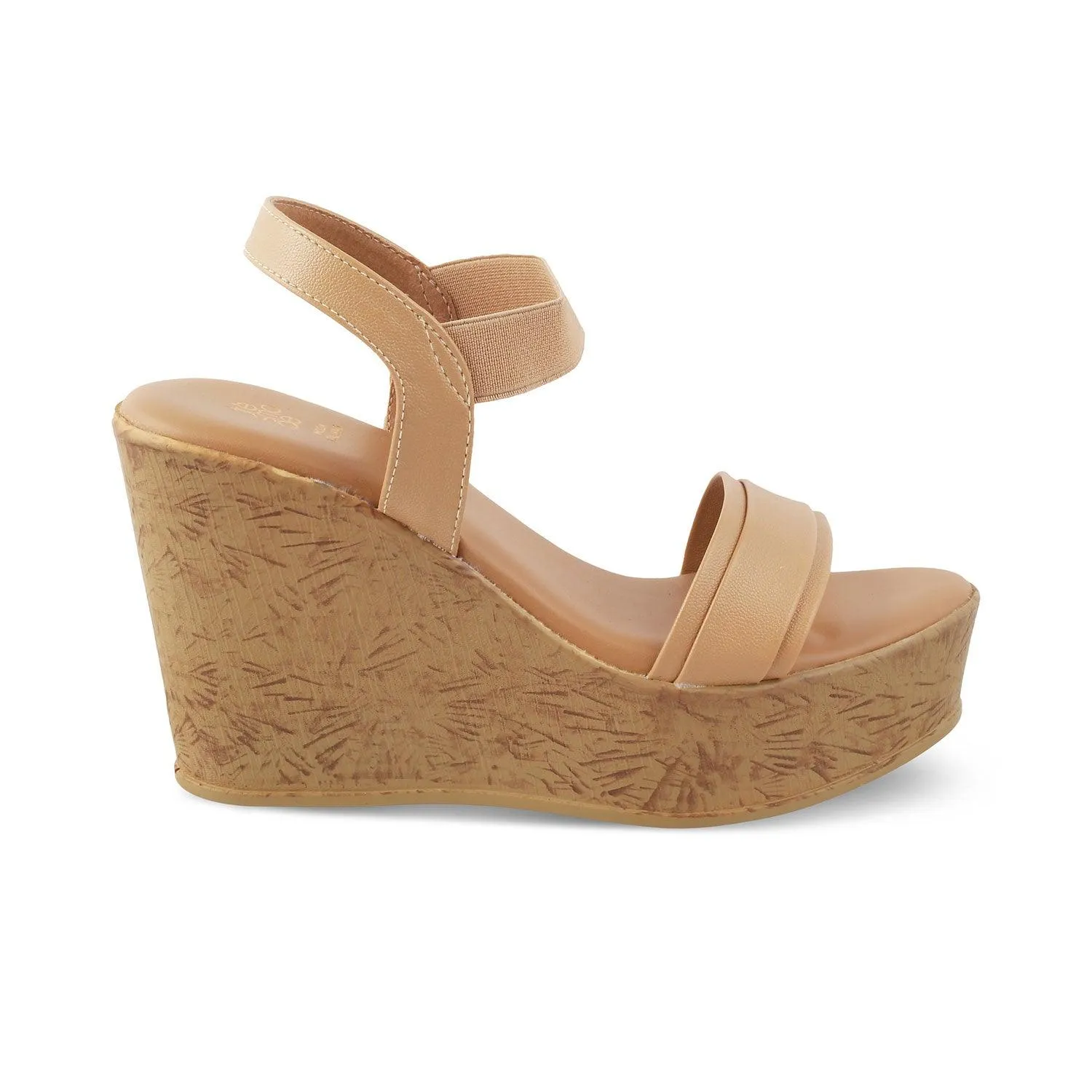 The Parigi Beige Women's Dress Wedge Sandals Tresmode